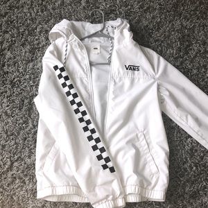 VANS black and white checkered wind breaker .